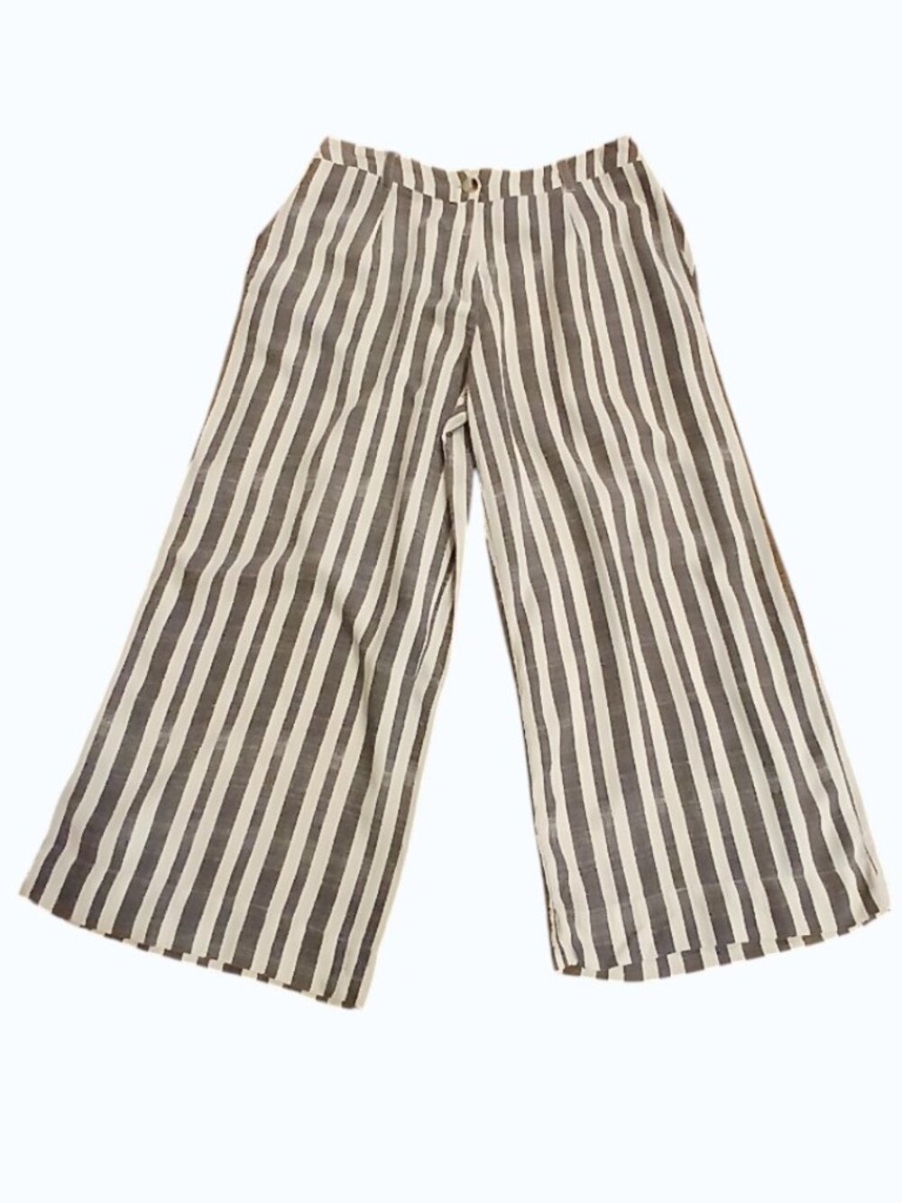 BOMBAY PAISLEY Gray/White Stripe Wide Leg/Palazzo Pants - Picture 4 of 12